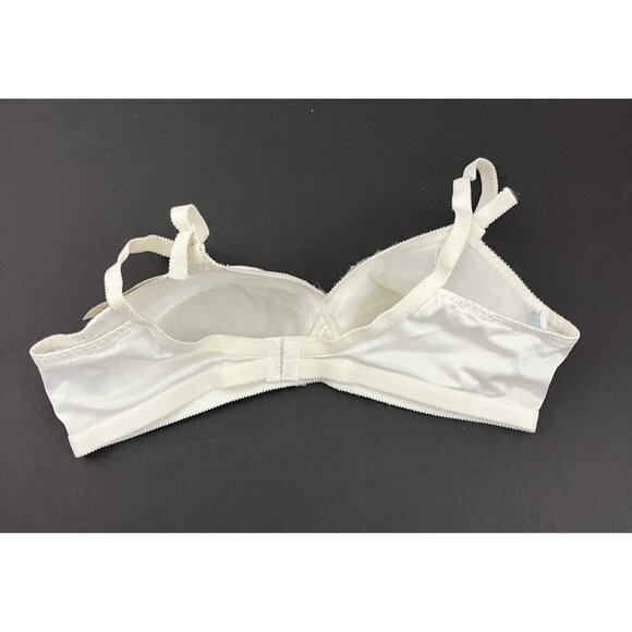 Vintage Simply Basic Padded Bra 40C White Nylon Cross Over Adjustable Strap NWT - Picture 5 of 7
